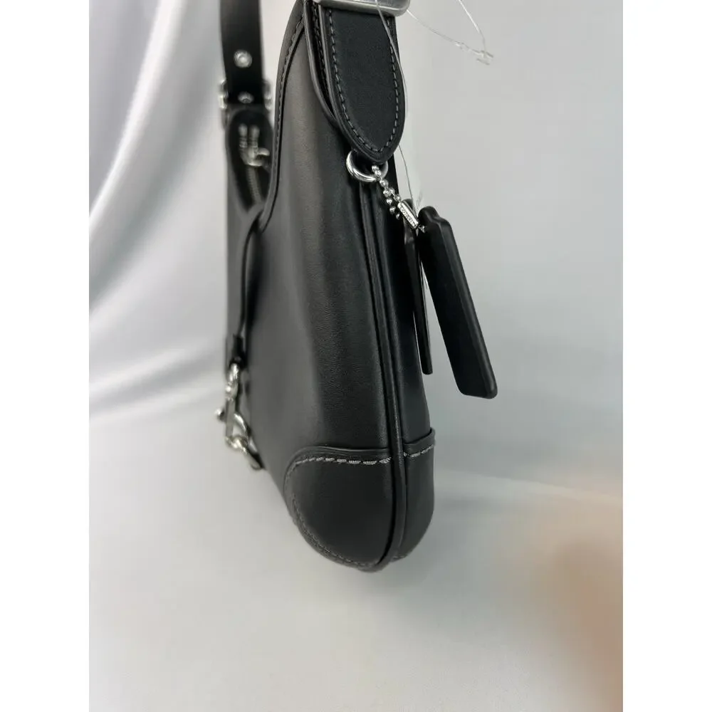 NWOT Coach Hamptons Hobo Bag in Black Glovetanned Leather (CW642)